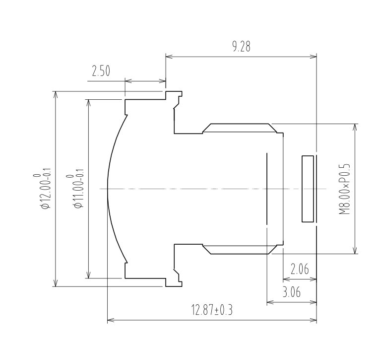 1.45mm M8 レンズ図面